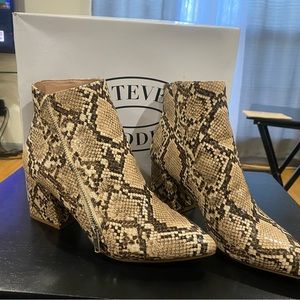 Steve Madden Checkmate Snakeskin Booties